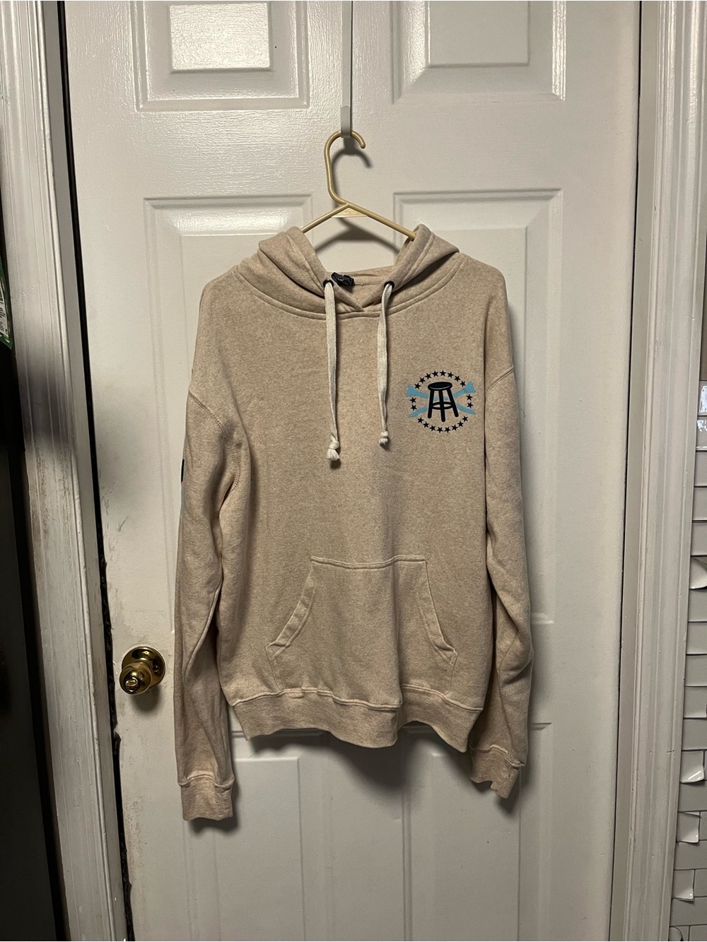 Barstool J. America Cream Ain’t No Hobby Crewneck Hoodie with Small Chest Logo